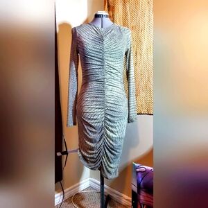 Guess Ruched Mesh midi dress